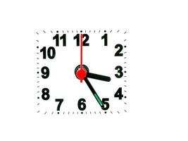 clock showing time on a white background photo