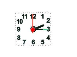 clock showing time on a white background photo