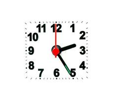 clock showing time on a white background photo