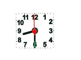 clock showing time on a white background photo