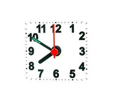 clock showing time on a white background photo