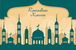 Flat ramadan kareem illustration vector