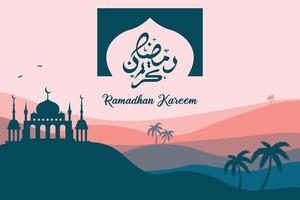 ilustración plana de ramadan kareem vector
