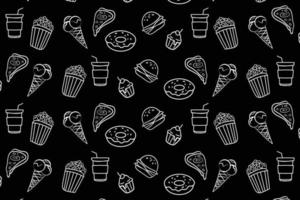 Hand Drawn Fast Food Decorative Background vector
