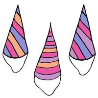 vector illustration of birthday caps. Festive hats