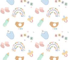 Children's pattern with hand-drawn elements. pattern for baby vector