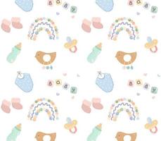 Children's pattern with hand-drawn elements. pattern for baby vector