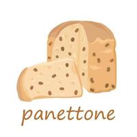 postre tradicional italiano. hornear panettone para pascua y navidad. vector