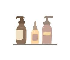 botellas de crema cosmética natural. botellas con dispensador para cosméticos. vector