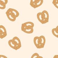 Pretzel pattern. Pretzels on a pattern for kitchen textiles. Background for cafe, restaurant, menu. vector