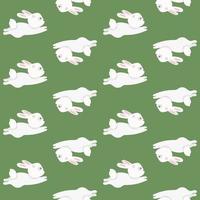 Children's pattern with white rabbits. Pattern for children's textiles, wallpaper, background. vector