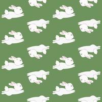 Children's pattern with white rabbits. Pattern for children's textiles, wallpaper, background. vector