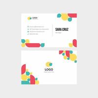 Colorful Course Class Learning Minimalist Simple Modern Name Card Template vector