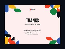 Colorful Sport Yoga Minimalist Simple Modern Thank You Card Template vector