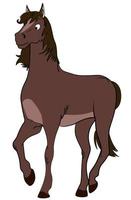 Brown horse with white background vector