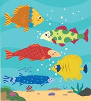 Tropical fish on the seabed vector