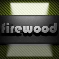 firewood word of iron on carbon photo