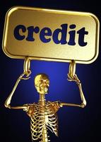 credit word and golden skeleton photo