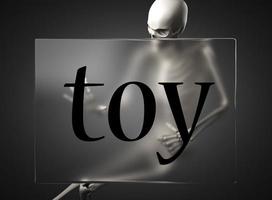 toy word on glass and skeleton photo