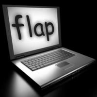 flap word on laptop photo
