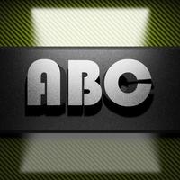 abc palabra de hierro sobre carbono foto