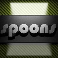 spoons word of iron on carbon photo