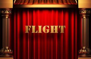 flight golden word on red curtain photo