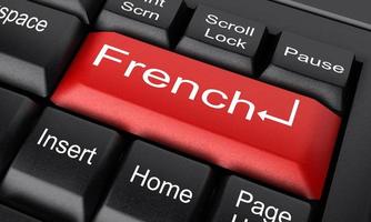 French word on red keyboard button photo