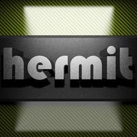 hermit word of iron on carbon photo