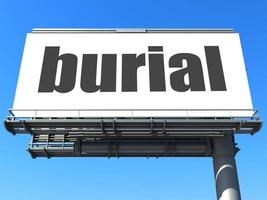 burial word on billboard photo