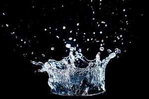 Abstract background of Water splashing on a black background. idea for freshness photo