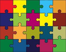 Puzzle background of different colors vector