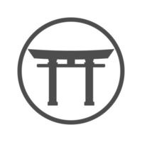 Torii gate icon in gray style vector