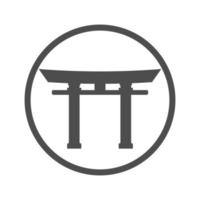 Torii gate icon in gray style vector