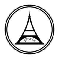eiffel tower in black tone vector