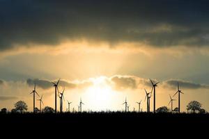 Wind turbines generate energy photo