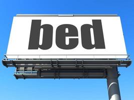 bed word on billboard photo