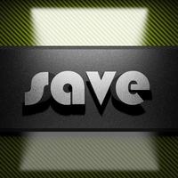 save word of iron on carbon photo