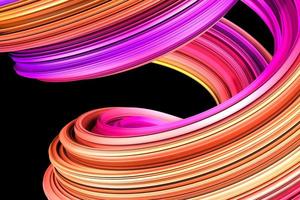 Abstract fluid twisted 3d background. Trendy liquid gradient shapes. Dynamic composition with glowing lines photo