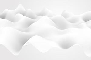 Tender flowing white wave on grey background. Abstract soft wavy surface 3d render photo