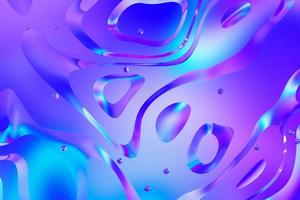 Ultraviolet holographic fluid gradient background. Trendy abstract fluid droopy shapes 3d rendering wallpaper for cover, card, landing page, web, poster, flyer and presentation photo