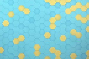 Colorful isometric hexagon abstract background. Honeycomb shape moving up down randomly 3d rendering photo