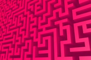 Pink endless maze background 3d illustration. Isometric labyrinth three-dimensional visualization photo