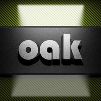oak word of iron on carbon photo