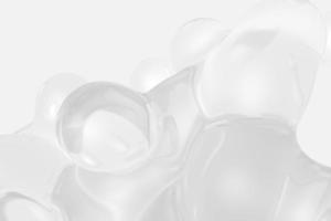 Dynamic white fluid splash on a grey background. Abstract glassy liquid metaball generative shape photo