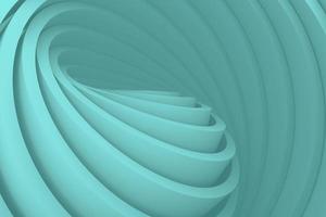 Turquoise volume twisted motion shape decorative 3D background in abstract art style photo