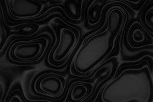 Deformed black liquid folds surface with soft light. Modern backdrop in minimalist style. 3D render illustration photo