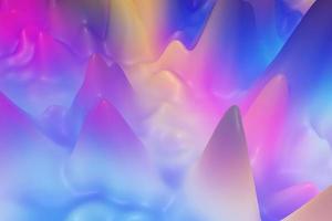 Soft holographic rainbow blur background. Abstract fluid composition 3d rendering. Colorful gradient color wavy surface photo