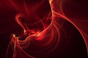 líneas curvas elegantes fondo rojo. concepto de ilustración 3d realista de ondas de humo futurista foto