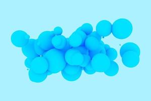 Blue irregular balls 3d illustration. Abstract decorative design background concept photo